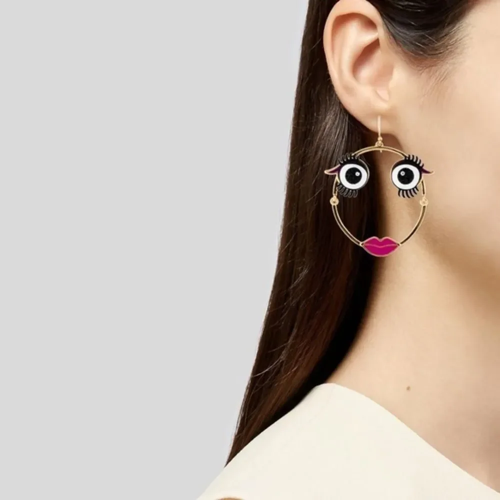Kate spade face hoop earrings